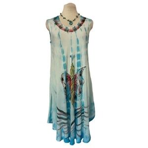 𝅺❤️ Indian Boutique Butterfly Shift Sleeveless Dress Free Size